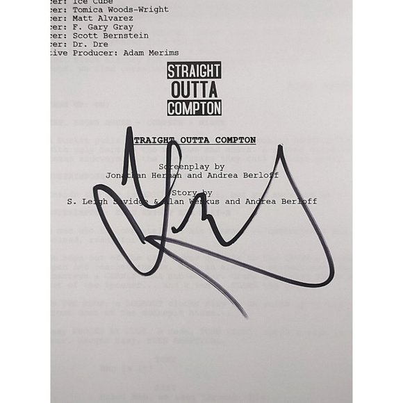 DJ Yella Signed NWA Straight Outta Compton Movie Script Beckett Autograph Rap - Picture 3 of 9
